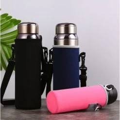 Premium Portable Insulated 1000ml Neoprene Water Bottle Holder With Adjustable Shoulder Strap Stainless Steel Glass/Plastic Bottles -Kitchen Appliances Discounts 100284329 5