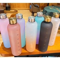 Gold Water Bottle 1 Liter Leak Proof Suitable For BPA Free Fizzy Drink Reminder With Motivational Time Marker -Kitchen Appliances Discounts 100284912 4