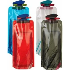 Compact Collapsible Water Bottle (700ml) Set Of 4 Bottles BPA-free Flexible, Rollable, Foldable, Reusable