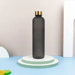 1 Liter Rich Black Water Bottle - Leak Proof Suitable For Soft Drinks BPA Free - Tritan Sports Bottle - BPA Free - Water Bottle For Sports, Outdoors, Gym And Office