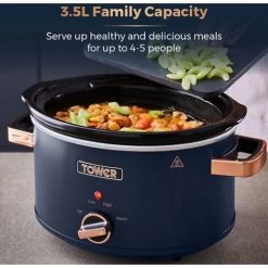 Tower Cavaletto 3.5 Litre Slow Cooker Midnight Blue -Kitchen Appliances Discounts 100996069 3