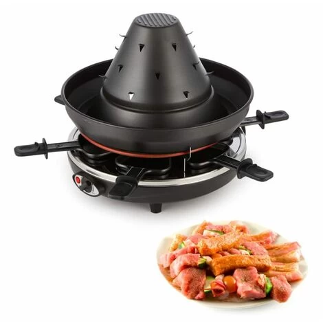 Klarstein Taste Volcano Tartar's Hat Grill Raclette Grill 1500 W 6 People Black 3 Klarstein Taste Volcano Tartar's Hat Grill Raclette Grill 1500 W 6 People Black
