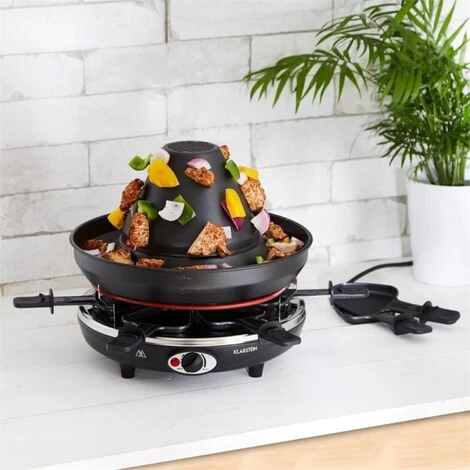 Klarstein Taste Volcano Tartar's Hat Grill Raclette Grill 1500 W 6 People Black 4 Klarstein Taste Volcano Tartar's Hat Grill Raclette Grill 1500 W 6 People Black - Image 2