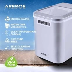 AREBOS Ice Cube Machine 2,2L Icemaker Ice Cube Maker Ice Machine 12kg/24h 9 AREBOS Ice Cube Machine 2,2L Icemaker Ice Cube Maker Ice Machine 12kg/24h -Kitchen Appliances Discounts 28598149 3