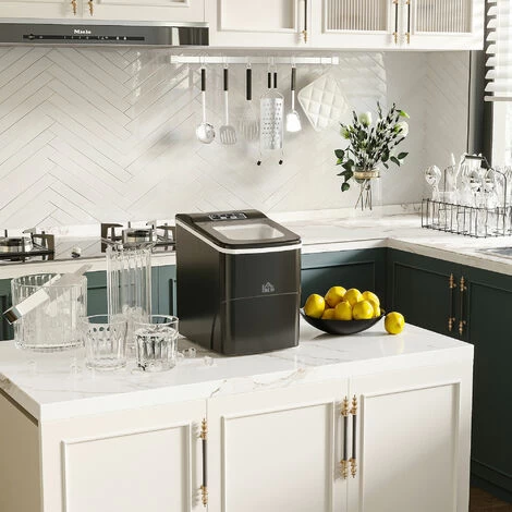 HOMCOM Ice Maker 12kg/24H Production With Scoop Basket For Home Office Black 5 HOMCOM Ice Maker 12kg/24H Production With Scoop Basket For Home Office Black - Image 3