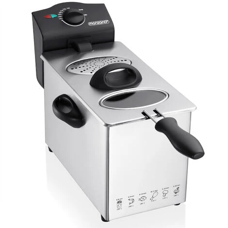 Deuba Deep Fryer 3 L Capacity 2000 W Power Stainless Steel Viewing Window Temperature Controller Kitchen Dishwasher-Safe 3 Deuba Deep Fryer 3 L Capacity 2000 W Power Stainless Steel Viewing Window Temperature Controller Kitchen Dishwasher-Safe