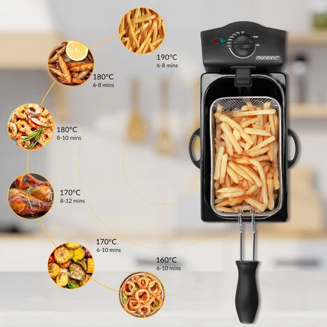 Deuba Deep Fryer 3 L Capacity 2000 W Power Stainless Steel Viewing Window Temperature Controller Kitchen Dishwasher-Safe 5 Deuba Deep Fryer 3 L Capacity 2000 W Power Stainless Steel Viewing Window Temperature Controller Kitchen Dishwasher-Safe - Image 3