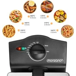 Monzana Deep Fryer 4 Liters Stainless Steel With Oil 2000 Watts Removable Oil Container Adjustable Temperature Cold Zone Technology -Kitchen Appliances Discounts 36812217 3
