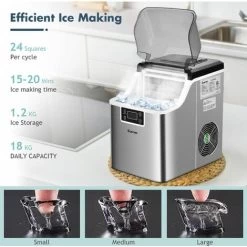Countertop Ice Maker Portable Ice Cube Making Machine 18KG/24H Home Office Bar -Kitchen Appliances Discounts 37886705 4