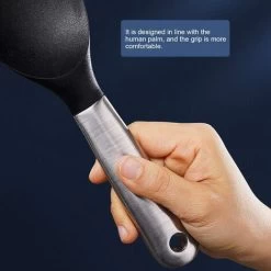 LITZEE Silicone Stainless Steel Rice Serving Spoon With Hanging Hole Non-stick Kitchen Tool Black And Silver -Kitchen Appliances Discounts 42690690 5