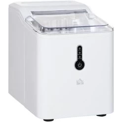 HOMCOM 12kg Ice Maker Machine Counter Top Home Drink Equipment W/ Basket White