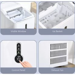 HOMCOM 12kg Ice Maker Machine Counter Top Home Drink Equipment W/ Basket White 11 HOMCOM 12kg Ice Maker Machine Counter Top Home Drink Equipment W/ Basket White -Kitchen Appliances Discounts 45484038 5