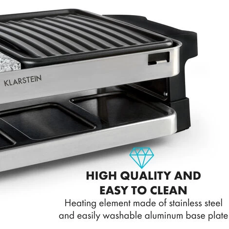 Klarstein Sirloin Raclette 1500W Aluminum / Stone 8 People LED 5 Klarstein Sirloin Raclette 1500W Aluminum / Stone 8 People LED - Image 3