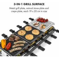 Klarstein Fonduelette XL, 3-in-1 Raclette Grill & Fondue, Natural Stone, 1650W, 12 People -Kitchen Appliances Discounts 47928897 3