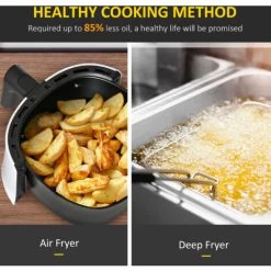 HOMCOM Air Fryer 1300W 2.5L With Digital Display Timer For Low Fat Cooking White -Kitchen Appliances Discounts 50316106 5