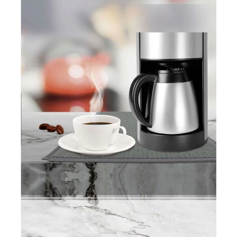 No Name Non-slip Mat For Coffee Maker - Venteo - Grey/Turquoise Blue - Adult - Ultra Absorbent And Machine Washable - Dimension 26x42cm 6 No Name Non-slip Mat For Coffee Maker - Venteo - Grey/Turquoise Blue - Adult - Ultra Absorbent And Machine Washable - Dimension 26x42cm - Image 4