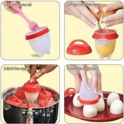 LangRay Egg Cooker, Silicone Non-Stick, Egg Cup For Boiling Eggs (Red (Pack Of 6)) -Kitchen Appliances Discounts 51800849 5