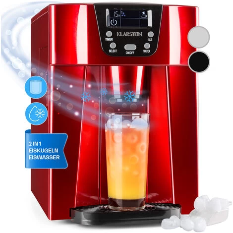Klarstein Ice Volcano 2GR Ice Cube Machine LED 12kg Every 24h 2l 6-10min Red 3 Klarstein Ice Volcano 2GR Ice Cube Machine LED 12kg Every 24h 2l 6-10min Red