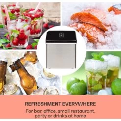 Klarstein Clearcube Ice Cube Machine Clear Ice 13kg / 24h Stainless Steel Black -Kitchen Appliances Discounts 53487522 3