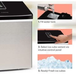 Klarstein Clearcube Ice Cube Machine Clear Ice 13kg / 24h Stainless Steel Black -Kitchen Appliances Discounts 53487522 4