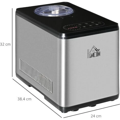 HOMCOM Ice Cream Maker Machine 1.5L Sorbet Milkshake Frozen Yoghurt Gelato Maker 4 HOMCOM Ice Cream Maker Machine 1.5L Sorbet Milkshake Frozen Yoghurt Gelato Maker - Image 2