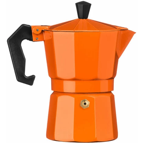 Premier Housewares 3 Cup Orange Aluminium Espresso Maker 3 Premier Housewares 3 Cup Orange Aluminium Espresso Maker