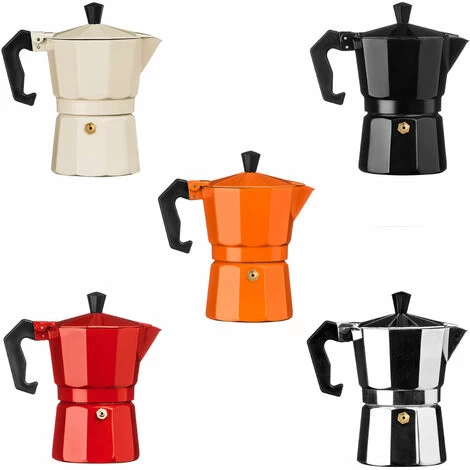 Premier Housewares 3 Cup Orange Aluminium Espresso Maker 4 Premier Housewares 3 Cup Orange Aluminium Espresso Maker - Image 2