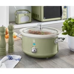 Swan 3.5L Slow Cooker Retro Green -Kitchen Appliances Discounts 54674094 5
