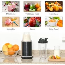 HOMCOM Countertop Blender 1000W Smoothie Maker With 0.7L And 0.35L Mix Cup -Kitchen Appliances Discounts 54809907 4