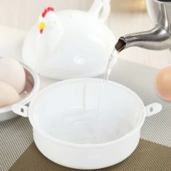 Egg Cooker, Microwave Hardboiled Egg Maker, 4 Eggs Egg Boiler Poacher Electric Cooker With Steamer Attachment Chicken Shape Egg Poacher For Home Kitchen -Kitchen Appliances Discounts 54897022 5