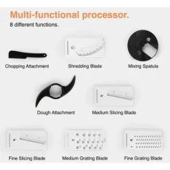 VonShef Food Processor – 1000W Multifunctional 8in1 Chopper, Mixer With Dough Blade, Spatula, Shredder, Medium / Fine Grater & Slicer – 3.5L Bowl & 1.8L Jug - 2 Speed Settings & Pulse Function -Kitchen Appliances Discounts 54924487 3