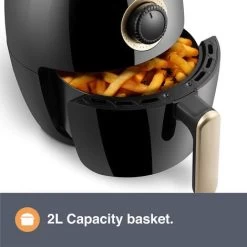 VonShef 2L Air Fryer Electric 1000W With Large Capacity Basket, Rapid Air Circulation, Easy Clean Non-Stick Coating & Auto Shut Off Ready Alert- Quick, Low Fat Healthy Cooking - Heats From 80 - 200°C -Kitchen Appliances Discounts 54924503 3