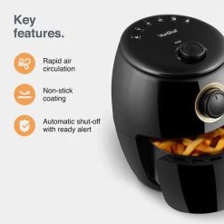 VonShef 2L Air Fryer Electric 1000W With Large Capacity Basket, Rapid Air Circulation, Easy Clean Non-Stick Coating & Auto Shut Off Ready Alert- Quick, Low Fat Healthy Cooking - Heats From 80 - 200°C -Kitchen Appliances Discounts 54924503 4