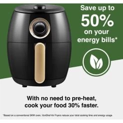 VonShef 2L Air Fryer Electric 1000W With Large Capacity Basket, Rapid Air Circulation, Easy Clean Non-Stick Coating & Auto Shut Off Ready Alert- Quick, Low Fat Healthy Cooking - Heats From 80 - 200°C -Kitchen Appliances Discounts 54924503 5