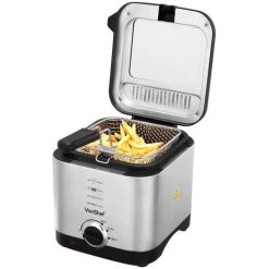 VonShef Deep Fat Fryer- Stainless Steel 1.5L Fryer With Easy To Use Adjustable Temperature Control, Indicator Lights, Observation Window, Non-Stick Removable Basket For Easy Clean & Non-Slip Feet -Kitchen Appliances Discounts 54924524 3