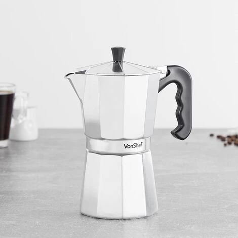 VonShef 9 Cup/450ml Italian Espresso Coffee Maker Moka Stove Top Macchinetta Includes A Replacement Gasket And Filter 6 VonShef 9 Cup/450ml Italian Espresso Coffee Maker Moka Stove Top Macchinetta Includes A Replacement Gasket And Filter - Image 4
