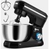 VonShef Black Food Mixer - Electric 8 Speed 1000W Stand Mixer, 4.5L Stainless Steel Mixing Bowl, Beater, Dough Hook & Balloon Whisk For Baking