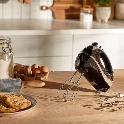 VonShef Professional 300W Hand Mixer, Black, Includes Chrome Beaters, Dough Hooks, Balloon Whisk + 5 Speed With Turbo Button 4 VonShef Professional 300W Hand Mixer, Black, Includes Chrome Beaters, Dough Hooks, Balloon Whisk + 5 Speed With Turbo Button - Image 2