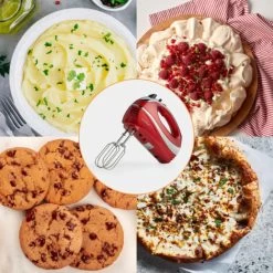 VonShef Professional 300W Hand Mixer, Red, Includes Chrome Beaters, Dough Hooks, Balloon Whisk + 5 Speed With Turbo Button -Kitchen Appliances Discounts 54925029 5