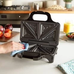 VonShef 2 Slice Sandwich Toaster & Toastie Maker Electric - Portable Compact Panini Press & Grill 700W - Easy Clean Non-Stick Deep Fill Plates For Toasties, Indicator Light & Auto Temperature Control -Kitchen Appliances Discounts 54925316 4