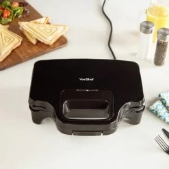 VonShef 2 Slice Sandwich Toaster & Toastie Maker Electric - Portable Compact Panini Press & Grill 700W - Easy Clean Non-Stick Deep Fill Plates For Toasties, Indicator Light & Auto Temperature Control -Kitchen Appliances Discounts 54925316 5