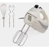 VonShef Professional 300W Hand Mixer, Cream, Includes Chrome Beaters, Dough Hooks, Balloon Whisk + 5 Speed With Turbo Button