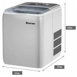 2.6L Portable Ice Machine W/ Ice Yield 20kg Per Day 8.5 Mins Per Cycle Self-Cleaning Home Bar Office Silver -Kitchen Appliances Discounts 55067256 3