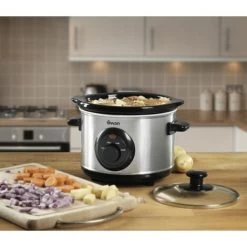 Swan 1.5 Litre Stainless Steel Slow Cooker -Kitchen Appliances Discounts 55564433 3