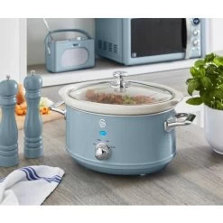 Swan 3.5L Slow Cooker Retro Blue -Kitchen Appliances Discounts 55564447 5