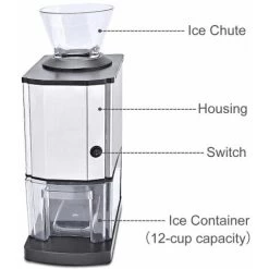 12kg/h Ice Crusher Stainless Steel With Attachable Funnel Electric -Kitchen Appliances Discounts 57275096 3