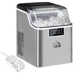 HOMCOM Ice Maker Machine Counter Top Ice Cube Maker For Home 20kg In 24 Hrs