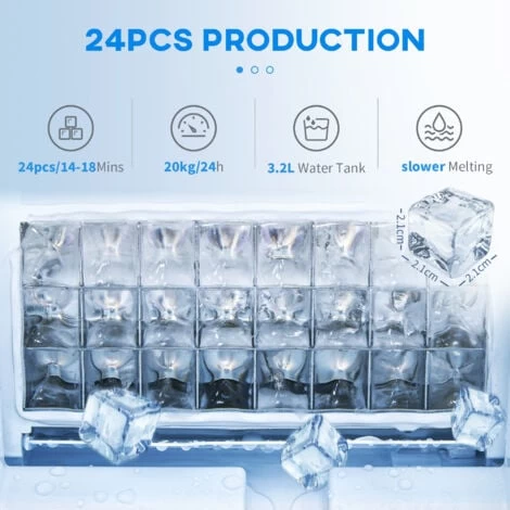 HOMCOM Ice Maker Machine Counter Top Ice Cube Maker For Home 20kg In 24 Hrs 6 HOMCOM Ice Maker Machine Counter Top Ice Cube Maker For Home 20kg In 24 Hrs - Image 4