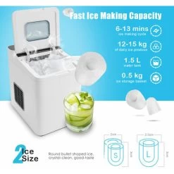 Countertop Ice Maker Portable Ice Cube Making Machine 15KG/24H Home Office Bar -Kitchen Appliances Discounts 57933725 4