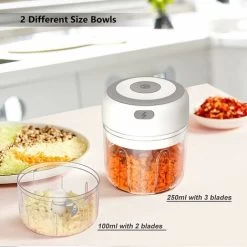 2PCS Mini Electric Mincer Cordless Meat Grinder Food Chopper With Sharp Blades,Electric Garlic Press -Kitchen Appliances Discounts 58422130 3